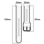 22mm Convex Loop Two-Color Silicone Watch Band, For Garmin Vivoactive4