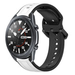 22mm Convex Loop Two-Color Silicone Watch Band, For Samsung Galaxy Watch3 45mm, For Samsung Galaxy Watch 46mm, For Samsung Gear S3 Classic, For Samsung Gear S3 Frontier