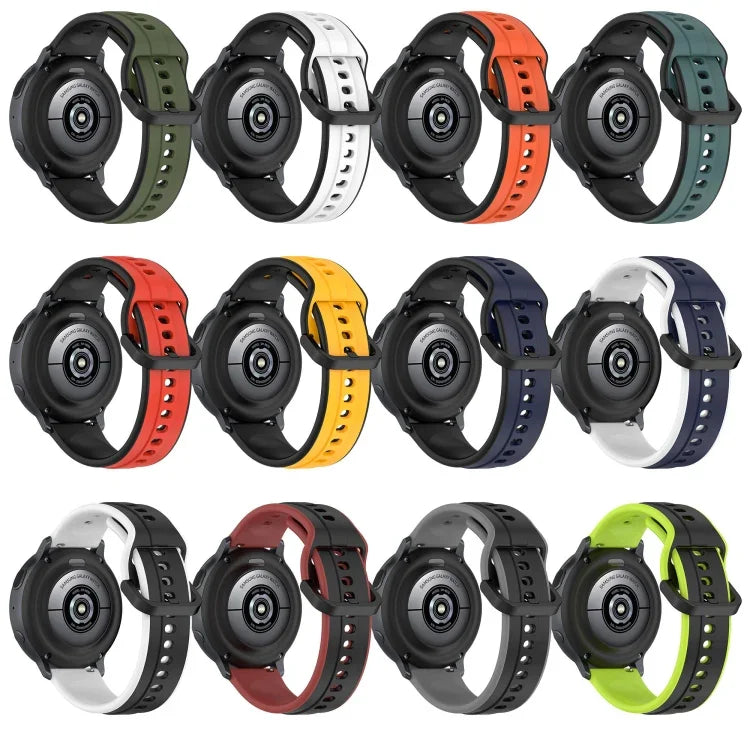 22mm Convex Loop Two-Color Silicone Watch Band, For Samsung Galaxy Watch3 45mm, For Samsung Galaxy Watch 46mm, For Samsung Gear S3 Classic, For Samsung Gear S3 Frontier
