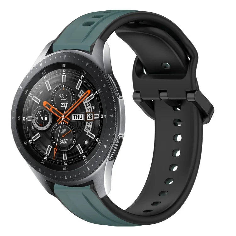 22mm Convex Loop Two-Color Silicone Watch Band, For Samsung Galaxy Watch3 45mm, For Samsung Galaxy Watch 46mm, For Samsung Gear S3 Classic, For Samsung Gear S3 Frontier