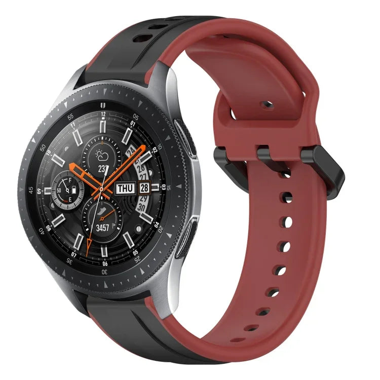 22mm Convex Loop Two-Color Silicone Watch Band, For Samsung Galaxy Watch3 45mm, For Samsung Galaxy Watch 46mm, For Samsung Gear S3 Classic, For Samsung Gear S3 Frontier