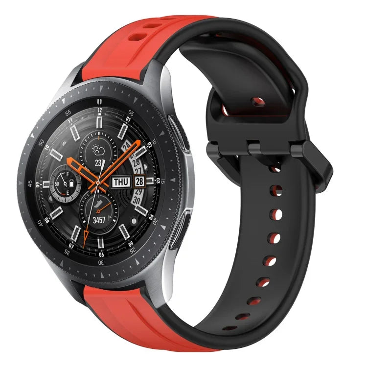 22mm Convex Loop Two-Color Silicone Watch Band, For Samsung Galaxy Watch3 45mm, For Samsung Galaxy Watch 46mm, For Samsung Gear S3 Classic, For Samsung Gear S3 Frontier