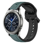 22mm Convex Loop Two-Color Silicone Watch Band, For Samsung Galaxy Watch3 45mm, For Samsung Galaxy Watch 46mm, For Samsung Gear S3 Classic, For Samsung Gear S3 Frontier