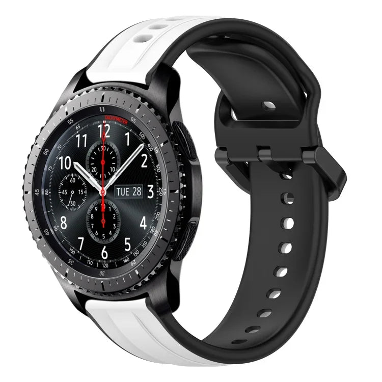 22mm Convex Loop Two-Color Silicone Watch Band, For Samsung Galaxy Watch3 45mm, For Samsung Galaxy Watch 46mm, For Samsung Gear S3 Classic, For Samsung Gear S3 Frontier