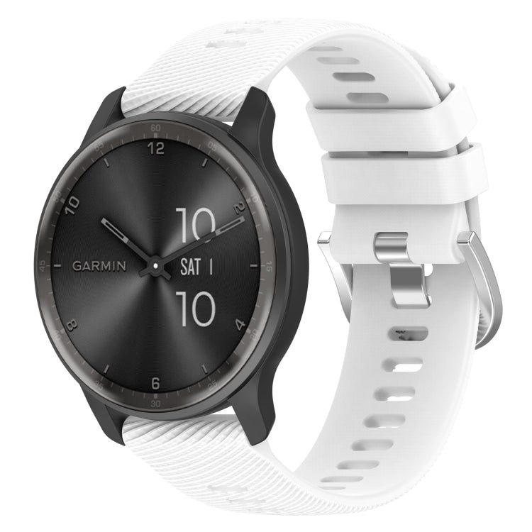 20mm Cross Textured Solid Color Silicone Watch Band, For Garmin Forerunner Sq2 Music