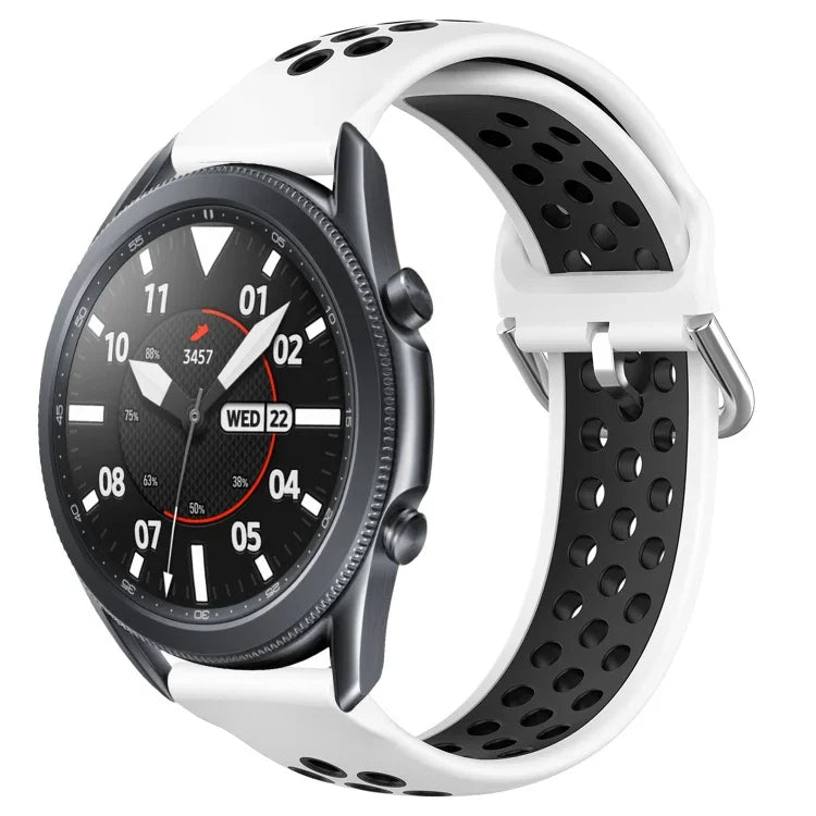 22mm Perforated Breathable Sports Silicone Watch Band, For Samsung Galaxy Watch3 45mm, For Samsung Gear S3 Classic, For Samsung Gear S3 Frontier