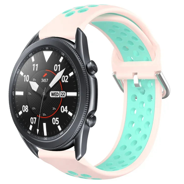 22mm Perforated Breathable Sports Silicone Watch Band, For Samsung Galaxy Watch3 45mm, For Samsung Gear S3 Classic, For Samsung Gear S3 Frontier