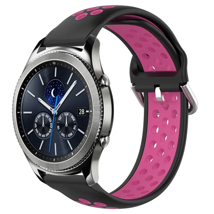 22mm Perforated Breathable Sports Silicone Watch Band, For Samsung Galaxy Watch3 45mm, For Samsung Gear S3 Classic, For Samsung Gear S3 Frontier