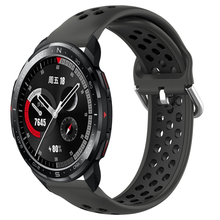 22mm Perforated Breathable Sports Silicone Watch Band, For Honor Watch GS Pro, For Honor Magic Watch 2 46mm, For Honor Watch Dream