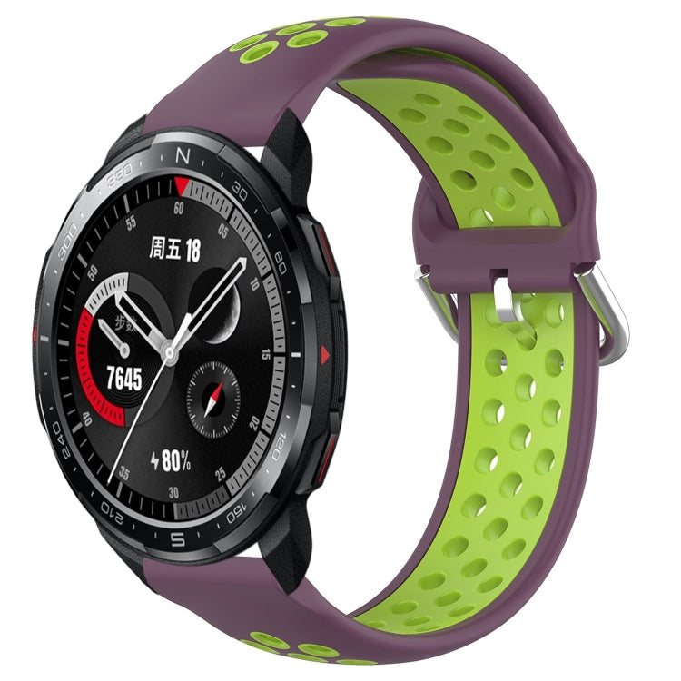 22mm Perforated Breathable Sports Silicone Watch Band, For Honor Watch GS Pro, For Honor Magic Watch 2 46mm, For Honor Watch Dream