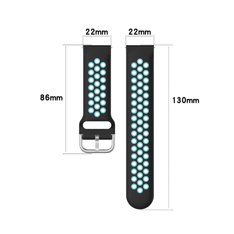 22mm Perforated Breathable Sports Silicone Watch Band, For Honor Watch GS Pro, For Honor Magic Watch 2 46mm, For Honor Watch Dream