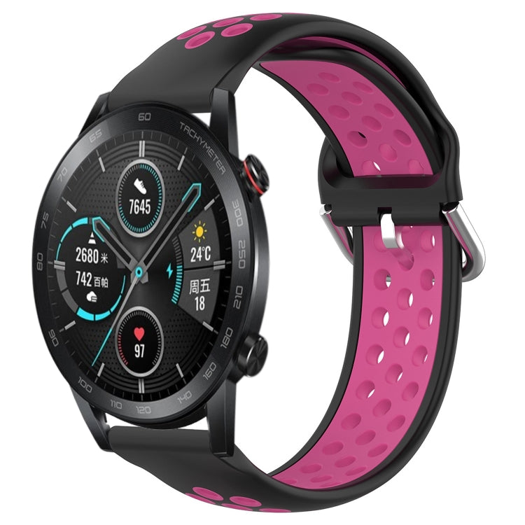 22mm Perforated Breathable Sports Silicone Watch Band, For Honor Watch GS Pro, For Honor Magic Watch 2 46mm, For Honor Watch Dream