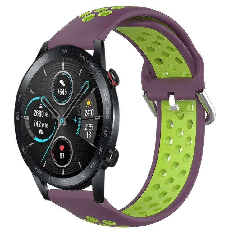 22mm Perforated Breathable Sports Silicone Watch Band, For Honor Watch GS Pro, For Honor Magic Watch 2 46mm, For Honor Watch Dream