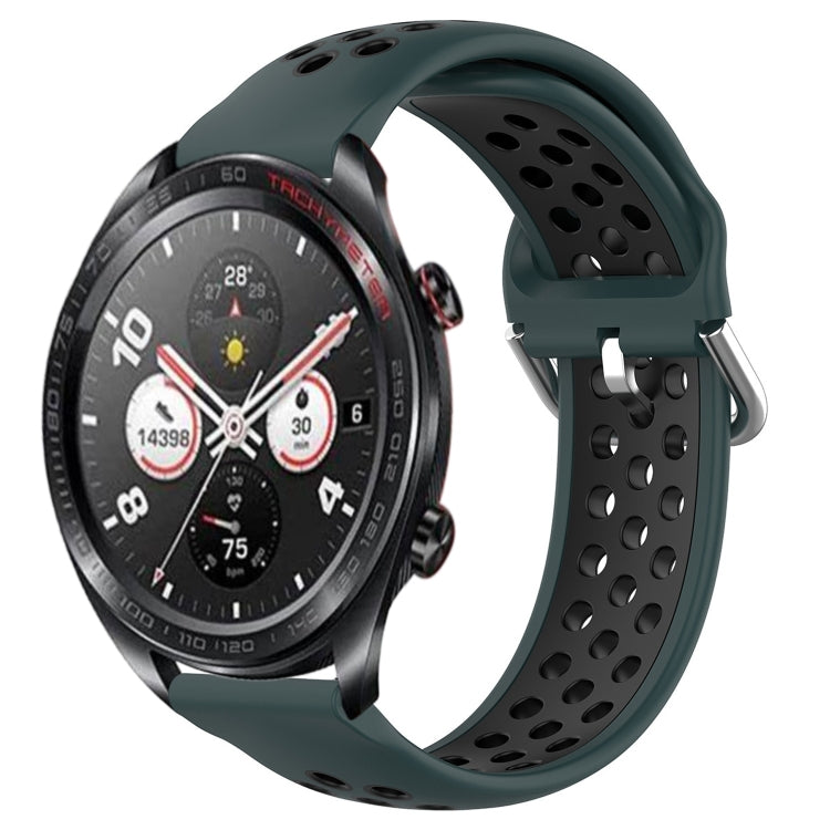 22mm Perforated Breathable Sports Silicone Watch Band, For Honor Watch GS Pro, For Honor Magic Watch 2 46mm, For Honor Watch Dream