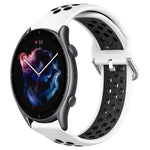 22mm Perforated Breathable Sports Silicone Watch Band, For Amazfit 3, For Amazfit GTR 47mm