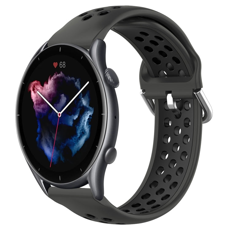 22mm Perforated Breathable Sports Silicone Watch Band, For Amazfit 3, For Amazfit GTR 47mm