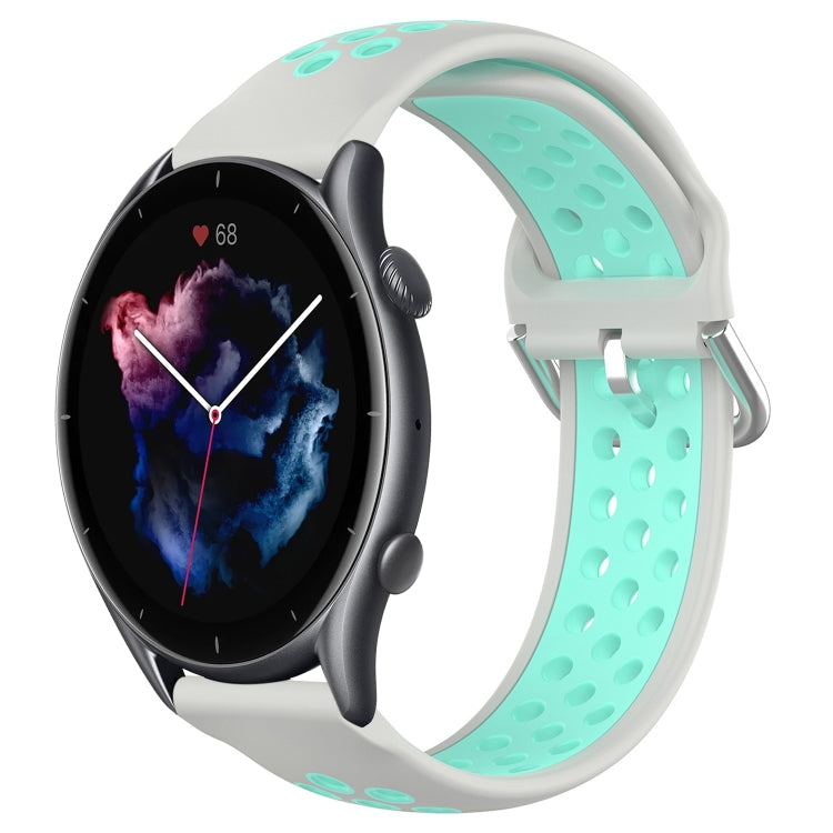 22mm Perforated Breathable Sports Silicone Watch Band, For Amazfit 3, For Amazfit GTR 47mm