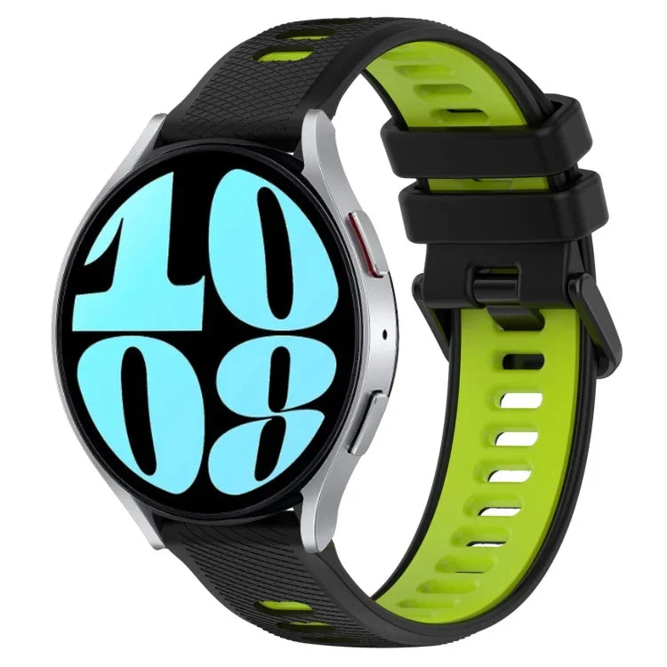20mm Sports Two-Color Silicone Watch Band, For Samsung Galaxy Watch 6 40mm, For Samsung Galaxy Watch 6 Classic 43mm