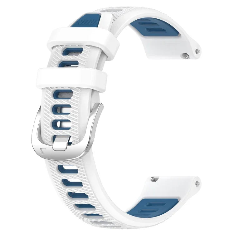 20mm Sports Two-Color Steel Buckle Silicone Watch Band, For Samsung Galaxy Watch 6 40mm, For Samsung Galaxy Watch 6 Classic 43mm