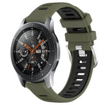 22mm Sports Two-Color Steel Buckle Silicone Watch Band, For Samsung Galaxy Watch3 45mm, For Samsung Galaxy Watch 46mm, For Samsung Gear S3 Classic, For Samsung Gear S3 Frontier