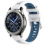 22mm Sports Two-Color Steel Buckle Silicone Watch Band, For Samsung Galaxy Watch3 45mm, For Samsung Galaxy Watch 46mm, For Samsung Gear S3 Classic, For Samsung Gear S3 Frontier