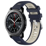 22mm Sports Two-Color Steel Buckle Silicone Watch Band, For Samsung Galaxy Watch3 45mm, For Samsung Galaxy Watch 46mm, For Samsung Gear S3 Classic, For Samsung Gear S3 Frontier