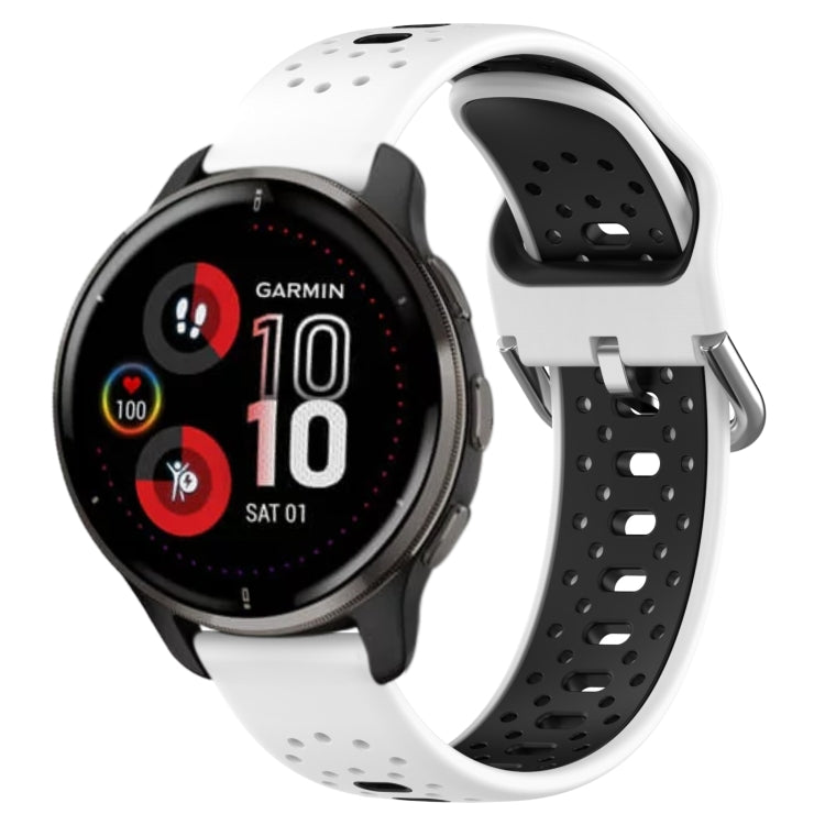 20mm Breathable Two-Color Silicone Watch Band, For Garmin Vivoactive3 Music, For Garmin Venu 2 Plus, For Garmin Approach S40
