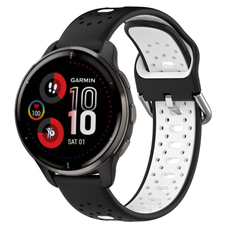 20mm Breathable Two-Color Silicone Watch Band, For Garmin Vivoactive3 Music, For Garmin Venu 2 Plus, For Garmin Approach S40