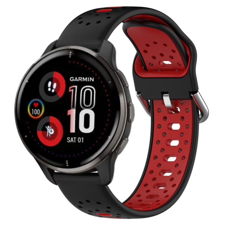 20mm Breathable Two-Color Silicone Watch Band, For Garmin Vivoactive3 Music, For Garmin Venu 2 Plus, For Garmin Approach S40