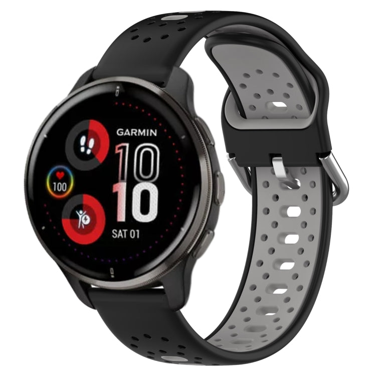 20mm Breathable Two-Color Silicone Watch Band, For Garmin Vivoactive3 Music, For Garmin Venu 2 Plus, For Garmin Approach S40
