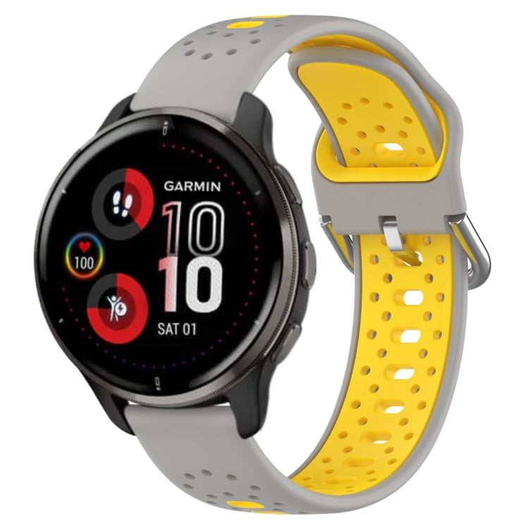 20mm Breathable Two-Color Silicone Watch Band, For Garmin Vivoactive3 Music, For Garmin Venu 2 Plus, For Garmin Approach S40