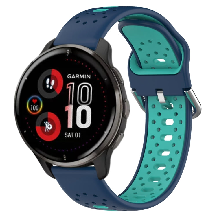 20mm Breathable Two-Color Silicone Watch Band, For Garmin Vivoactive3 Music, For Garmin Venu 2 Plus, For Garmin Approach S40