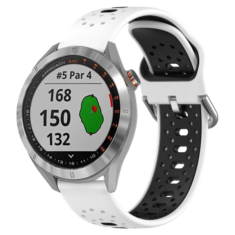20mm Breathable Two-Color Silicone Watch Band, For Garmin Vivoactive3 Music, For Garmin Venu 2 Plus, For Garmin Approach S40