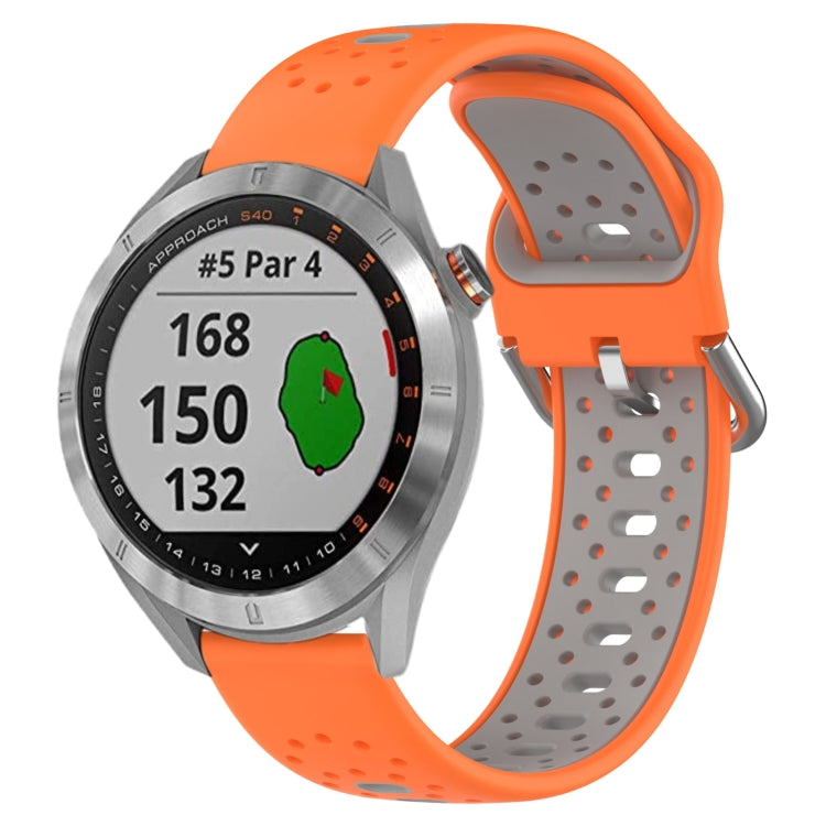 20mm Breathable Two-Color Silicone Watch Band, For Garmin Vivoactive3 Music, For Garmin Venu 2 Plus, For Garmin Approach S40