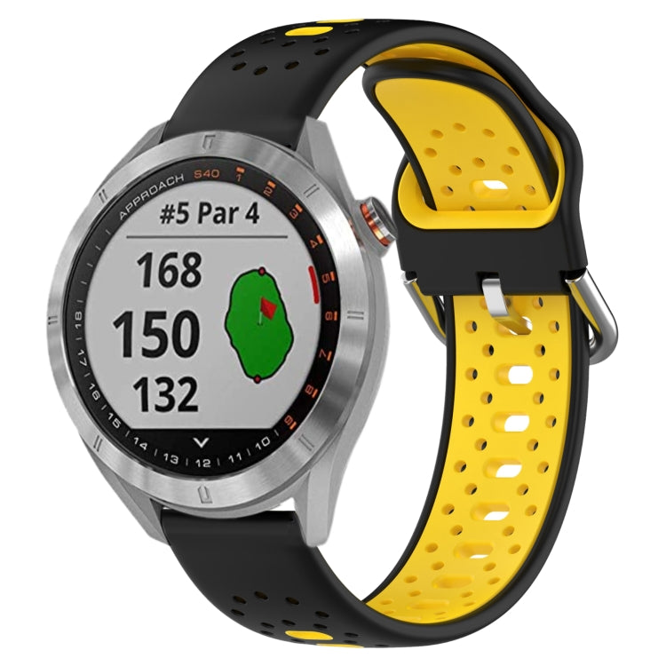 20mm Breathable Two-Color Silicone Watch Band, For Garmin Vivoactive3 Music, For Garmin Venu 2 Plus, For Garmin Approach S40