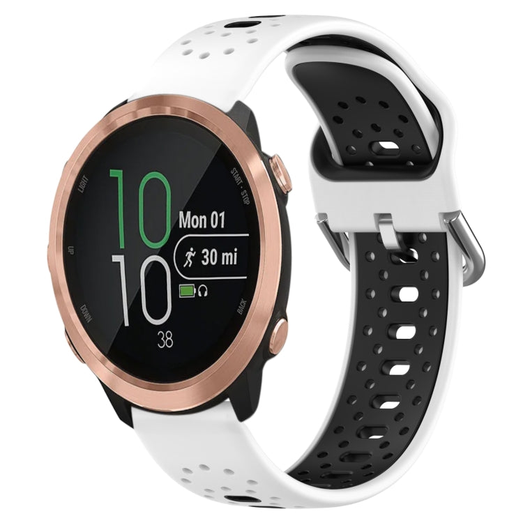 20mm Breathable Two-Color Silicone Watch Band, For Garmin Forerunner 645 Music, For Garmin Forerunner Sq2, For Garmin Forerunner Sq2 Music