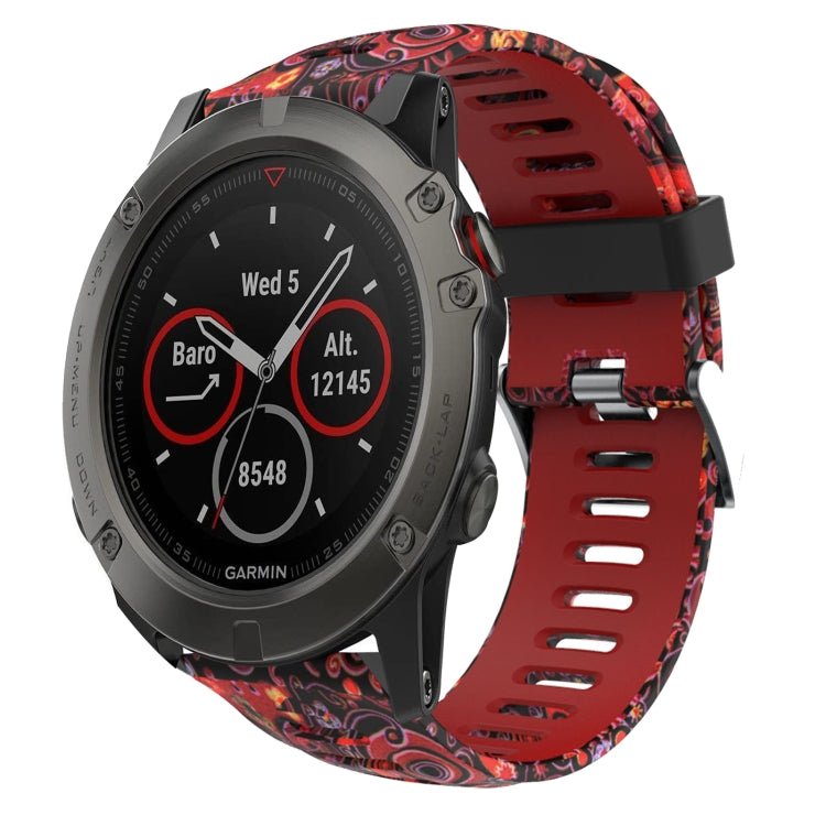 26mm Camouflage Printed Silicone Watch Band, For Garmin Enduro, For Garmin Fenix 6X, For Garmin Fenix 6X Pro, For Garmin Fenix 6X Sapphire, For Garmin Fenix 5X Sapphire, For Garmin Fenix 5X Plus, For Garmin Fenix 3, For Garmin Fenix 3 HR