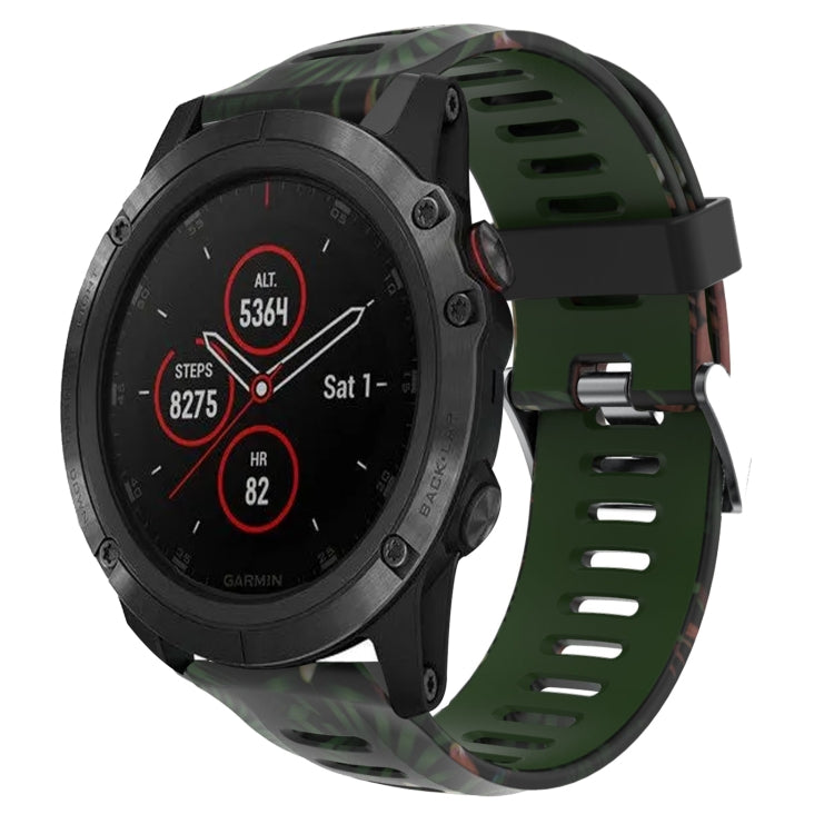 26mm Camouflage Printed Silicone Watch Band, For Garmin Enduro, For Garmin Fenix 6X, For Garmin Fenix 6X Pro, For Garmin Fenix 6X Sapphire, For Garmin Fenix 5X Sapphire, For Garmin Fenix 5X Plus, For Garmin Fenix 3, For Garmin Fenix 3 HR