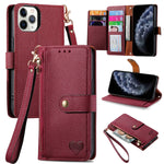 Love Zipper Lanyard Leather Phone Case, For iPhone 11, For iPhone 11 Pro, For iPhone XR, For iPhone XS Max, For iPhone 7 Plus / 8 Plus, For iPhone 6 Plus / 6s Plus, For iPhone 6 / 6s