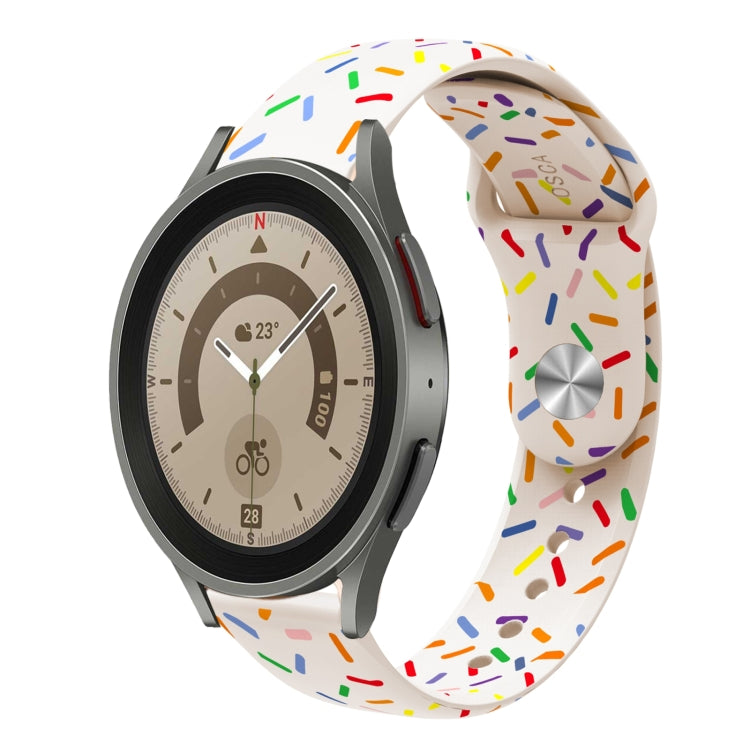 Sports Rainbow Dots Silicone Buckle Watch Band, For Samsung Galaxy Watch 5 Pro, For Samsung Galaxy Gear Sport, For Samsung Galaxy Watch Active 2 40mm / 44mm, For Samsung Galaxy Watch 3 41mm, For Samsung Galaxy watch Active 40mm                         ...