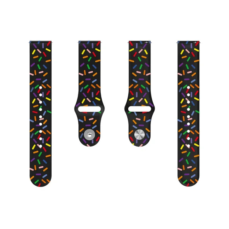 Sports Rainbow Dots Silicone Buckle Watch Band, For Samsung Galaxy Watch 4 40mm / 44mm, For Samsung Galaxy Watch 4 Classic 42mm / 46mm
