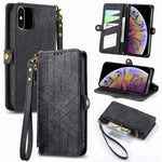 Geometric Zipper Wallet Side Buckle Leather Phone Case, For iPhone 11, For iPhone 11 Pro, For iPhone XR, For iPhone XS Max, For iPhone 7 Plus / 8 Plus, For iPhone 6 Plus / 6s Plus, For iPhone 6 / 6s