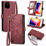 Geometric Zipper Wallet Side Buckle Leather Phone Case, For iPhone 11, For iPhone 11 Pro, For iPhone XR, For iPhone XS Max, For iPhone 7 Plus / 8 Plus, For iPhone 6 Plus / 6s Plus, For iPhone 6 / 6s