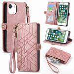 Geometric Zipper Wallet Side Buckle Leather Phone Case, For iPhone 11, For iPhone 11 Pro, For iPhone XR, For iPhone XS Max, For iPhone 7 Plus / 8 Plus, For iPhone 6 Plus / 6s Plus, For iPhone 6 / 6s