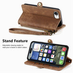 Geometric Zipper Wallet Side Buckle Leather Phone Case, For iPhone 17e / 16e, For iPhone 17 Pro Max, For iPhone 17 Pro, For iPhone 17, For iPhone Air, For iPhone 16 Pro Max, For iPhone 16 Pro, For iPhone 16 Plus