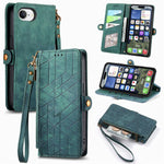 Geometric Zipper Wallet Side Buckle Leather Phone Case, For iPhone 17e / 16e, For iPhone 17 Pro Max, For iPhone 17 Pro, For iPhone 17, For iPhone Air, For iPhone 16 Pro Max, For iPhone 16 Pro, For iPhone 16 Plus