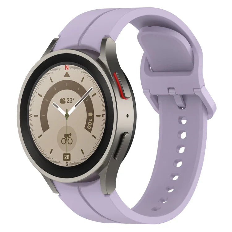 Grooved Color Buckle Silicone Watch Band, For Samsung Galaxy Watch 6 / 6 Classic