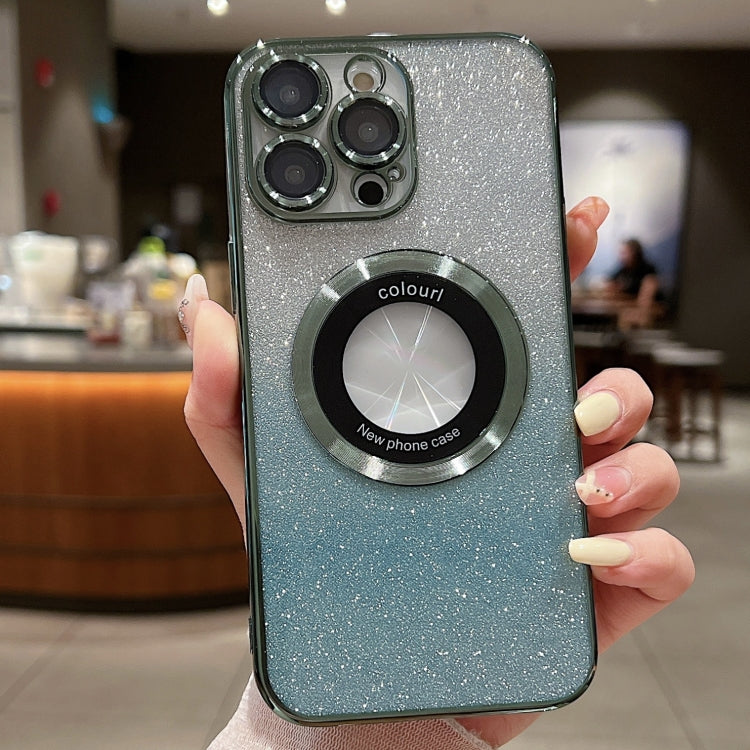 Gradient Glitter Electroplating MagSafe TPU Phone Case, For iPhone 16 Pro, For iPhone 16 Plus, For iPhone 15 Pro Max, For iPhone 15 Pro, For iPhone 15 Plus, For iPhone 15, For iPhone 14 Plus
