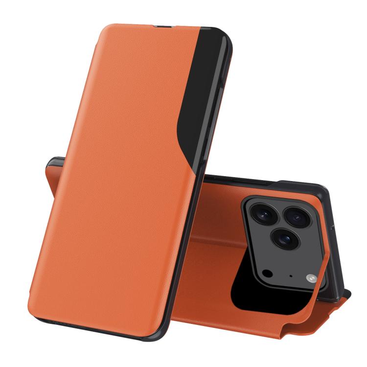 Side Display Flip Leather Phone Case, For iPhone 17e / 16e, For iPhone 17 Pro Max, For iPhone 17 Pro, For iPhone 17, For iPhone Air, For iPhone 16 Pro Max, For iPhone 16 Pro, For iPhone 16 Plus