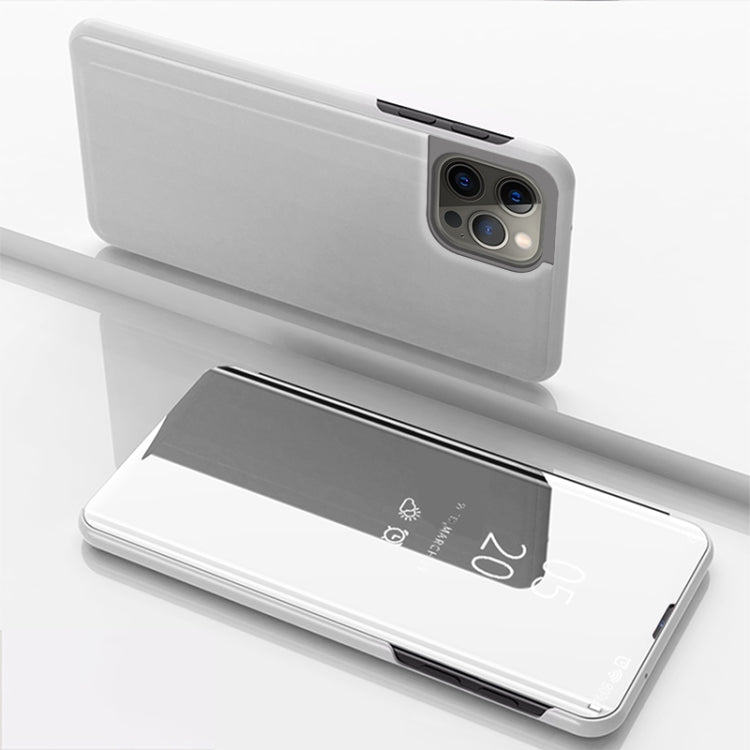 Plated Mirror Horizontal Flip Leather Phone Case with Holder, For iPhone 16 Pro, For iPhone 16 Plus, For iPhone 16, For iPhone 15 Pro Max, For iPhone 15 Pro, For iPhone 15 Plus